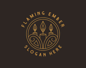 Candle Flame Aromatheraphy logo design