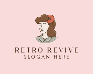 Retro Woman Cartoon logo design