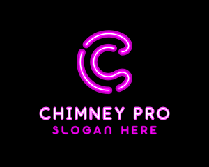 Glowing Purple Letter C logo design