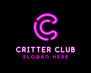 Glowing Purple Letter C logo design