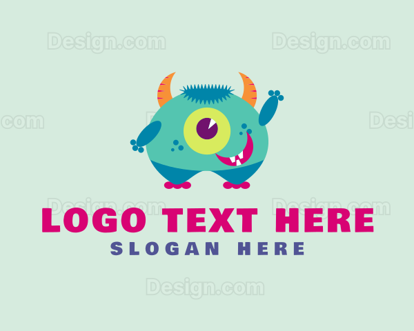 Cute Horned Monster Logo