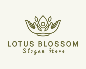 Flower Lotus Hands logo design