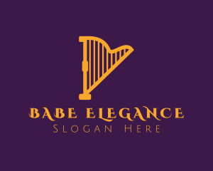 Elegant Musical Harp logo design