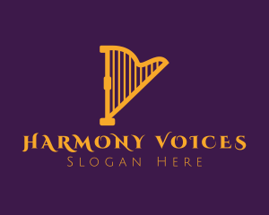 Elegant Musical Harp logo
