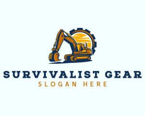 Excavator Construction Builder logo design