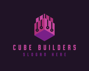 Artificial Intelligence 3D Cube logo design