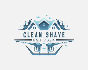 Roofing Pressure Washer Cleaning logo design