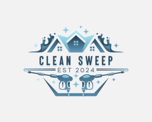 Roofing Pressure Washer Cleaning logo design