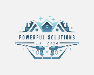 Roofing Pressure Washer Cleaning logo design