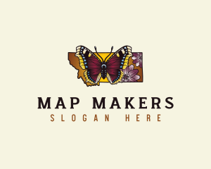 Montana Floral Butterfly logo design