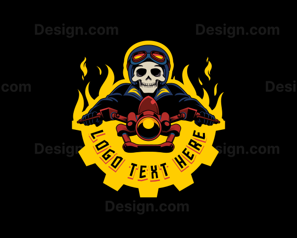 Skull Motorcycle Biker Logo