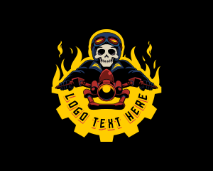 Skull Motorcycle Biker logo