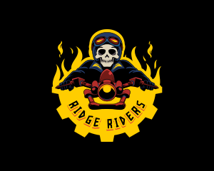 Skull Motorcycle Biker logo design