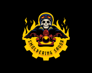 Skull Motorcycle Biker logo