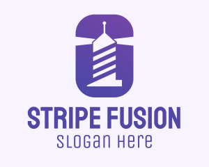 Stripes Lighthouse Beacon logo design