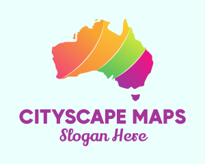 Colorful Australia Map logo design