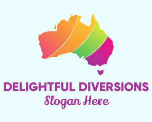 Colorful Australia Map logo design