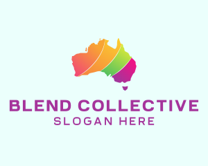 Colorful Australia Map logo