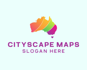 Colorful Australia Map logo design