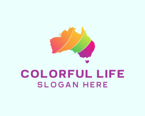 Colorful Australia Map logo design