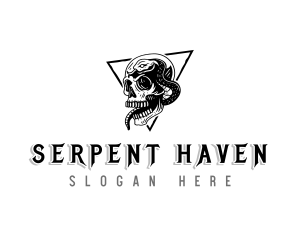 Skull Serpent Skeleton logo design