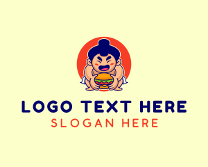 Japanese Sumo Burger logo design