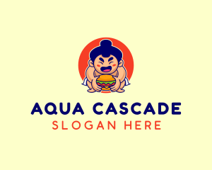 Japanese Sumo Burger logo design