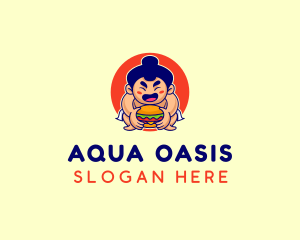 Japanese Sumo Burger logo design