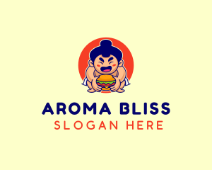 Japanese Sumo Burger logo design