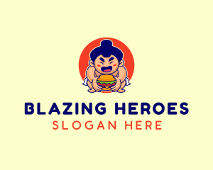 Japanese Sumo Burger logo design