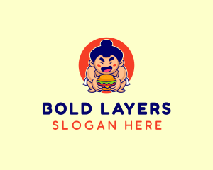 Japanese Sumo Burger logo design