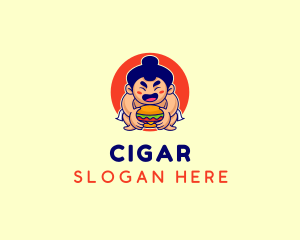 Japanese Sumo Burger logo design