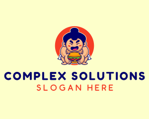 Japanese Sumo Burger logo design