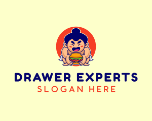 Japanese Sumo Burger logo design