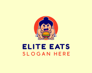 Japanese Sumo Burger logo design