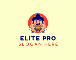 Japanese Sumo Burger logo design