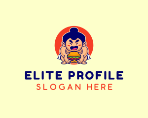 Japanese Sumo Burger logo design