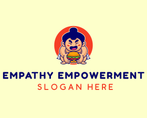 Japanese Sumo Burger logo design