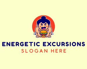 Japanese Sumo Burger logo design