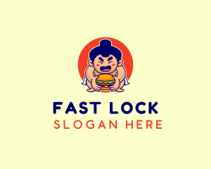 Japanese Sumo Burger logo design