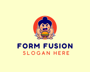 Japanese Sumo Burger logo design