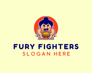 Japanese Sumo Burger logo design