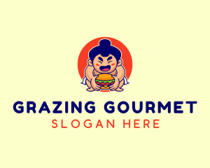 Japanese Sumo Burger logo design