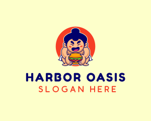 Japanese Sumo Burger logo design