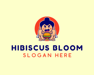 Japanese Sumo Burger logo design