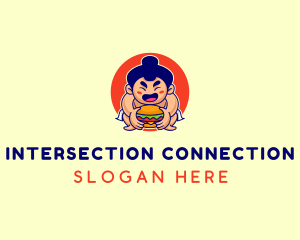 Japanese Sumo Burger logo design