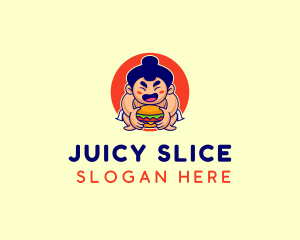 Japanese Sumo Burger logo design