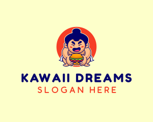 Japanese Sumo Burger logo design