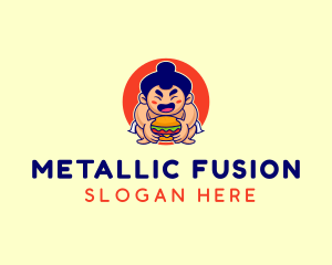 Japanese Sumo Burger logo design