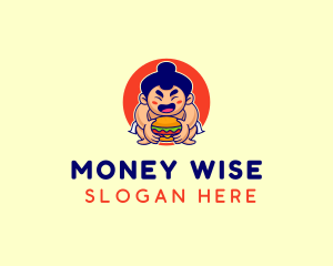 Japanese Sumo Burger logo design